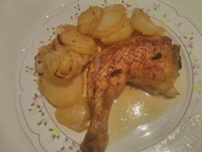 muslo de pollo al horno