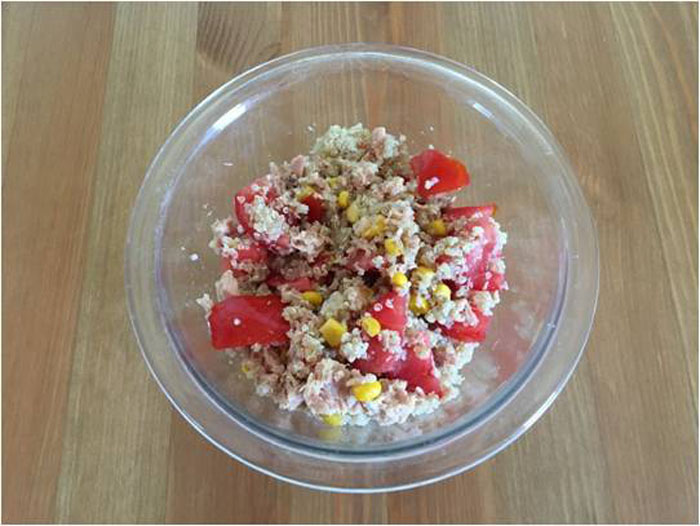 quinoa tomate maizy atún