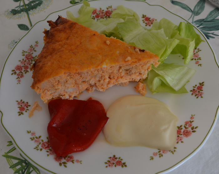 Porción de pastel de pescado