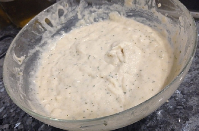 Textura de la masa para hacer buñuelos de bacalao