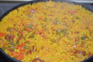 arroz con chorizo y jamon