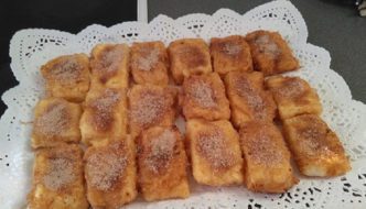 Leche frita con canela