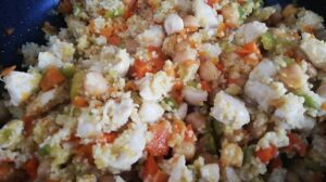 cuscus con verduritas, pollo y garbanzos