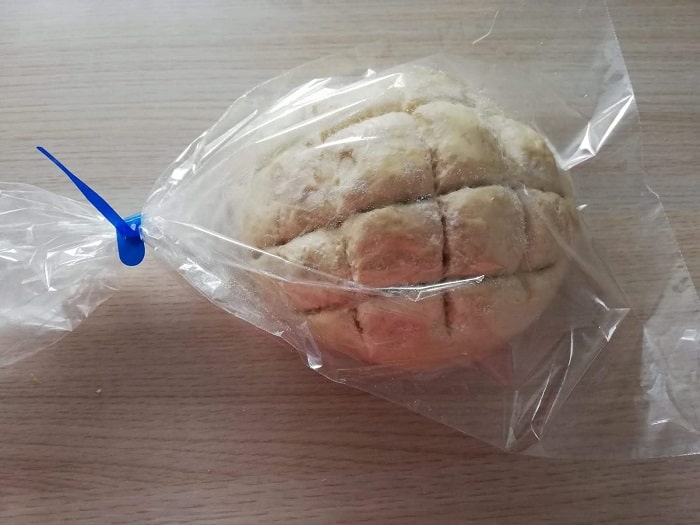 masa de pan en bolsa de horno