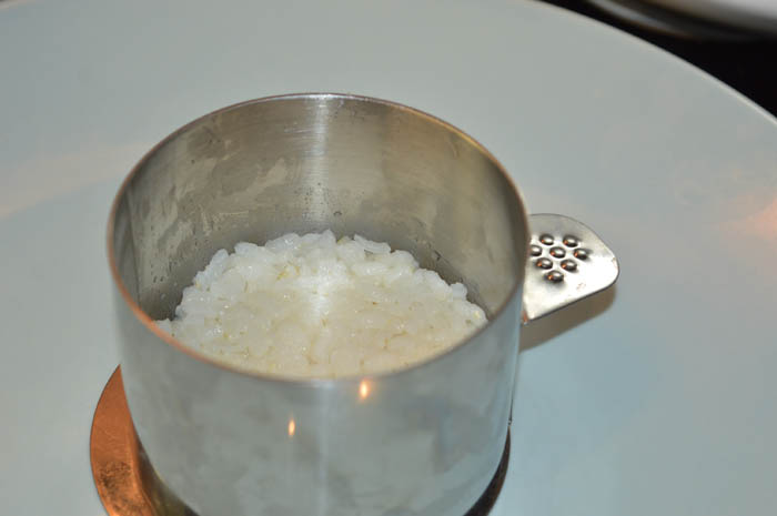 capa de arroz blanco