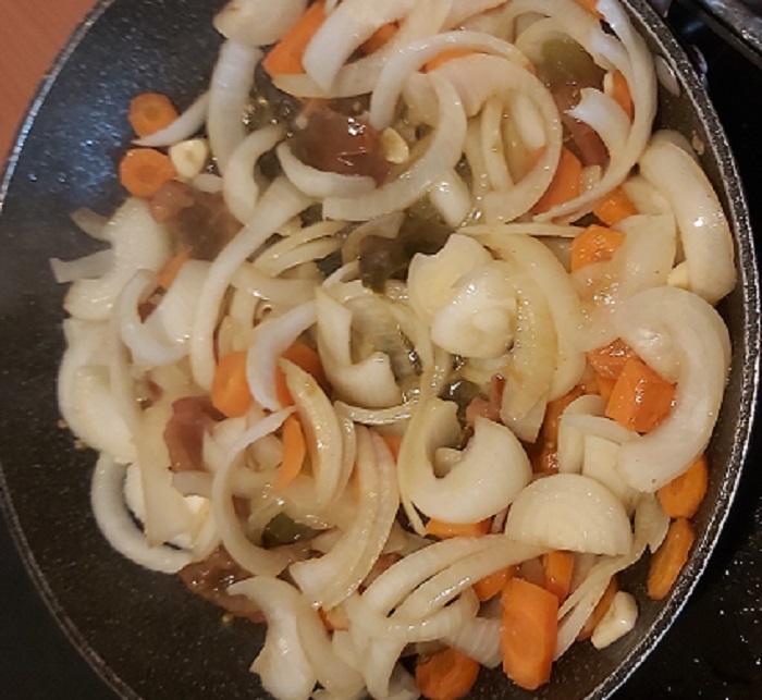 sofrito para carrillera de ternera