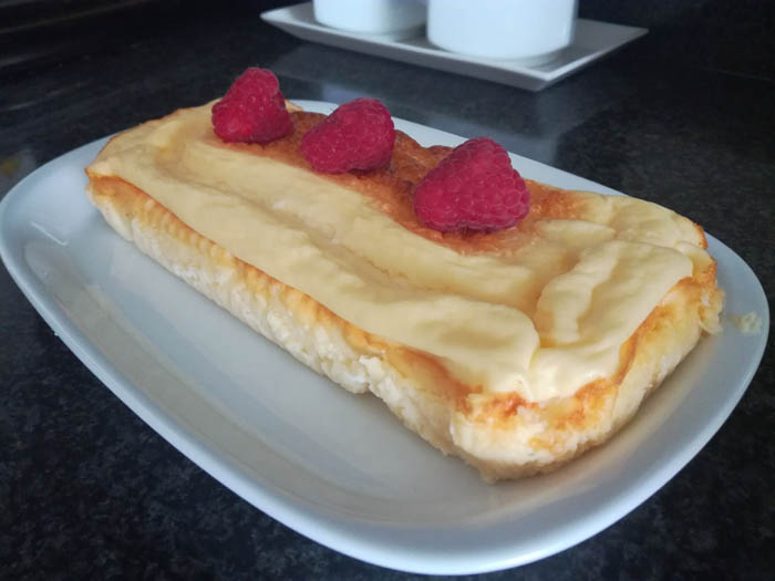 pastel de queso bajo en materia grasa